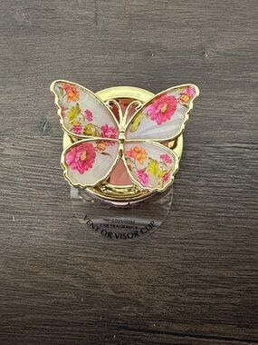 Bath & Body Works Pink Floral Butterfly Vent/Visor Clip
